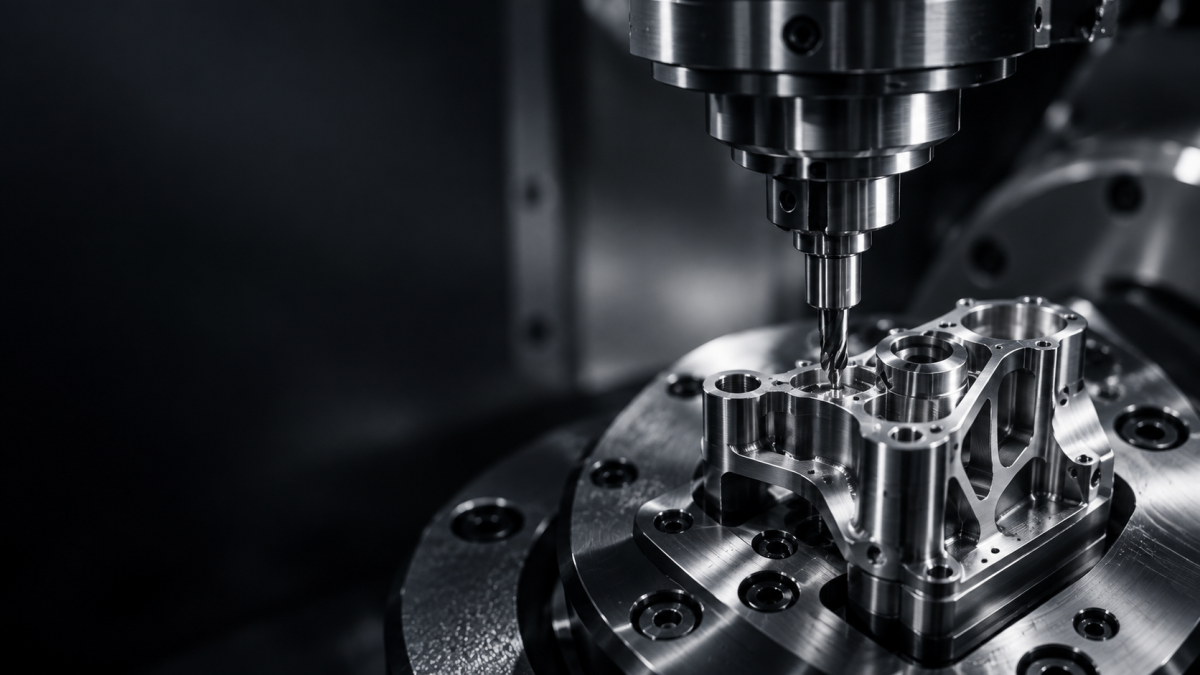 Centre d’usinage CNC dans un environnement de production industrielle